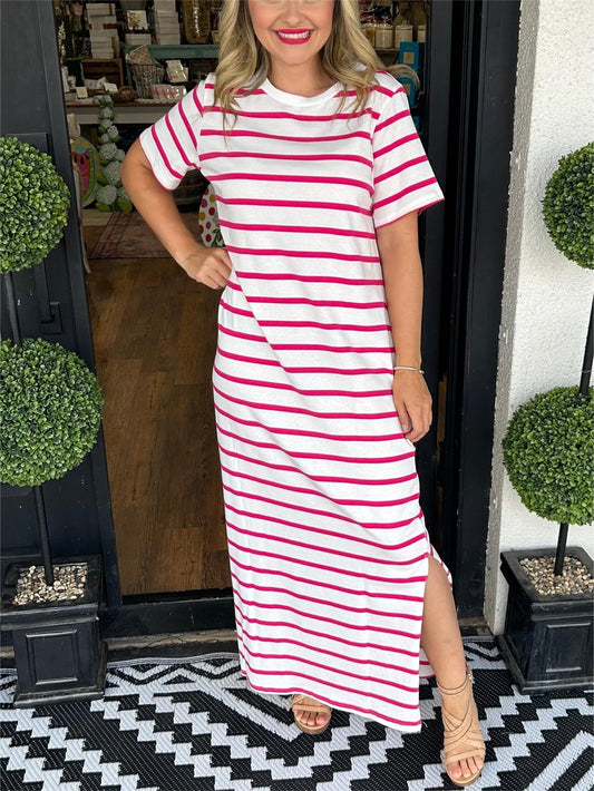 Summer Women's Striped T-Shirt Dress✨Buy 2 Free Shipping