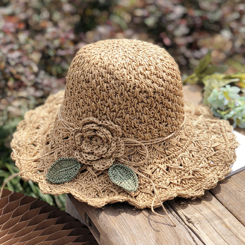 👒Elegant Crochet Straw Hat with Ruffle Detail ✨Buy 3 Free Shipping