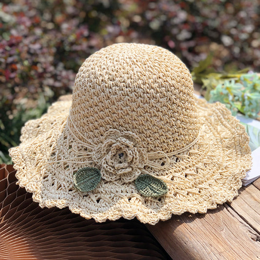 👒Elegant Crochet Straw Hat with Ruffle Detail ✨Buy 3 Free Shipping