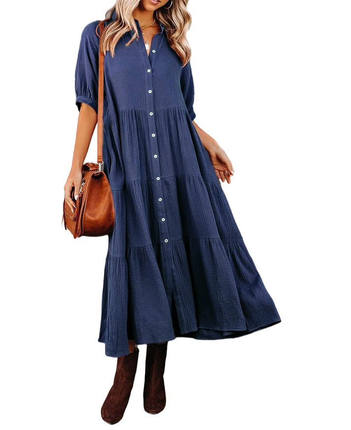 Women's Cotton Half Sleeves Casual Dress✨Buy 2 Free Shipping