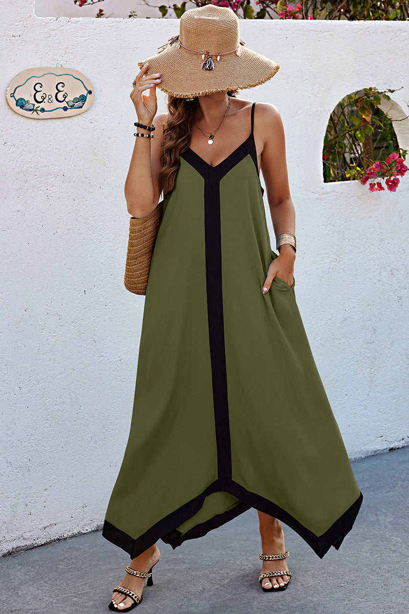 Colorblock Suspender Loose Maxi Dress ✨Buy 2 Free Shipping