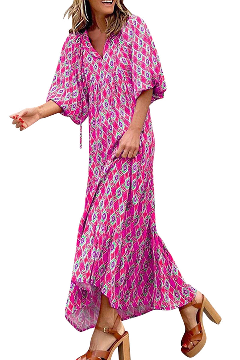 Women's Boho Puff Sleeve Maxi Dress✨Buy 2 Free Shipping