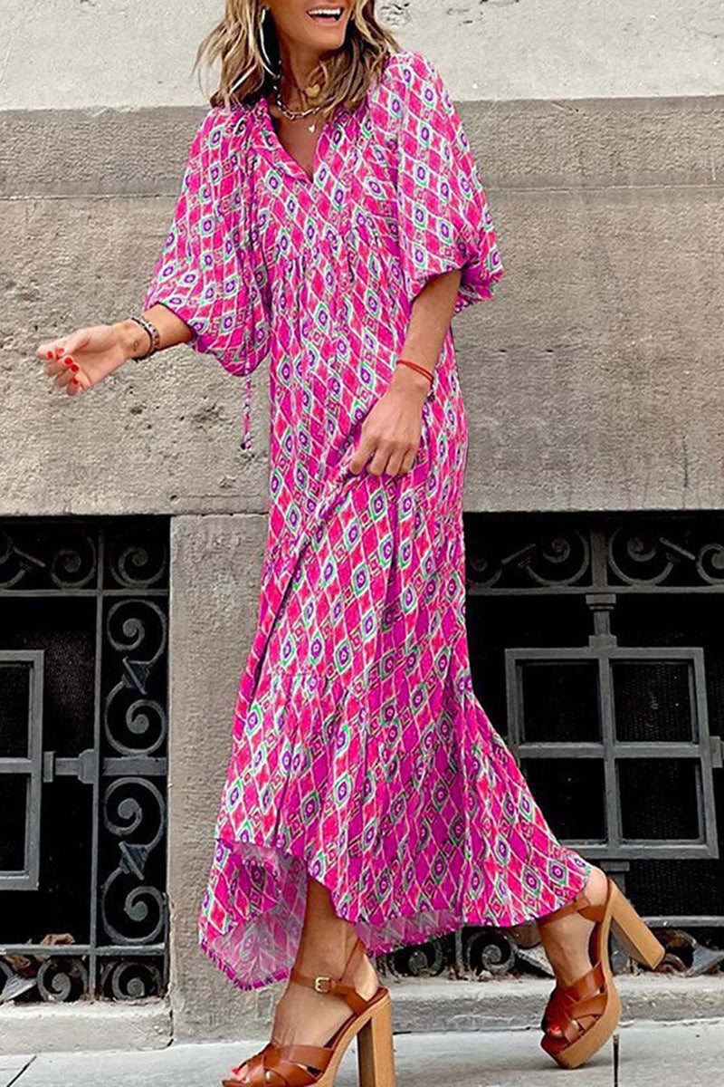 Women's Boho Puff Sleeve Maxi Dress✨Buy 2 Free Shipping