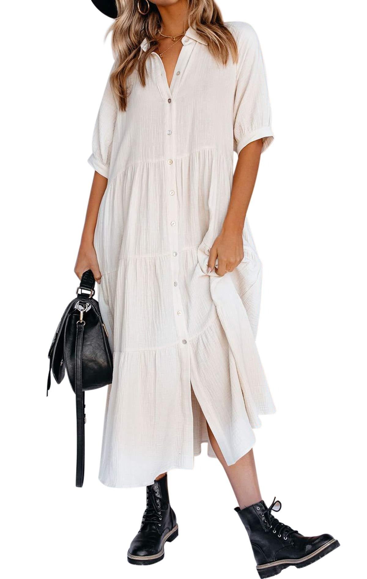 Women's Cotton Half Sleeves Casual Dress✨Buy 2 Free Shipping