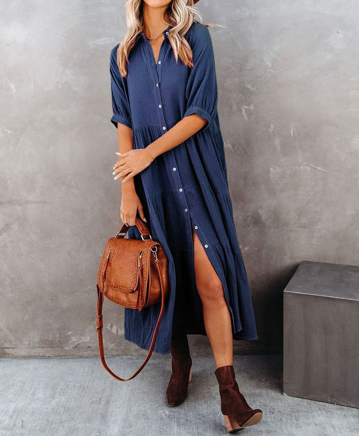 Women's Cotton Half Sleeves Casual Dress✨Buy 2 Free Shipping