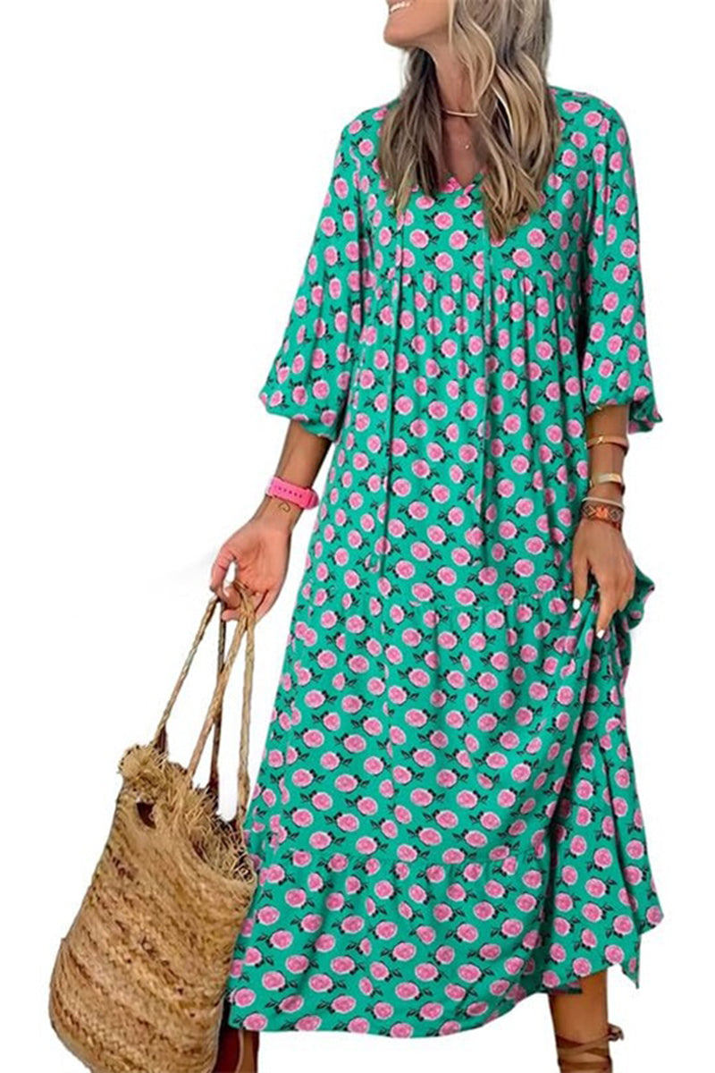 Women's Boho Puff Sleeve Maxi Dress✨Buy 2 Free Shipping