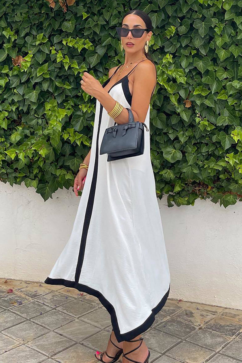 Colorblock Suspender Loose Maxi Dress ✨Buy 2 Free Shipping