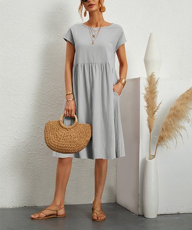 Women Short Sleeve Cotton And Linen Dress✨Buy 2 Free Shipping