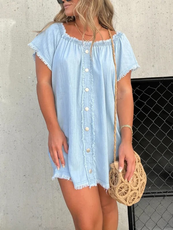 Short Sleeve Casual Denim Dress✨Buy 2 Free Shipping