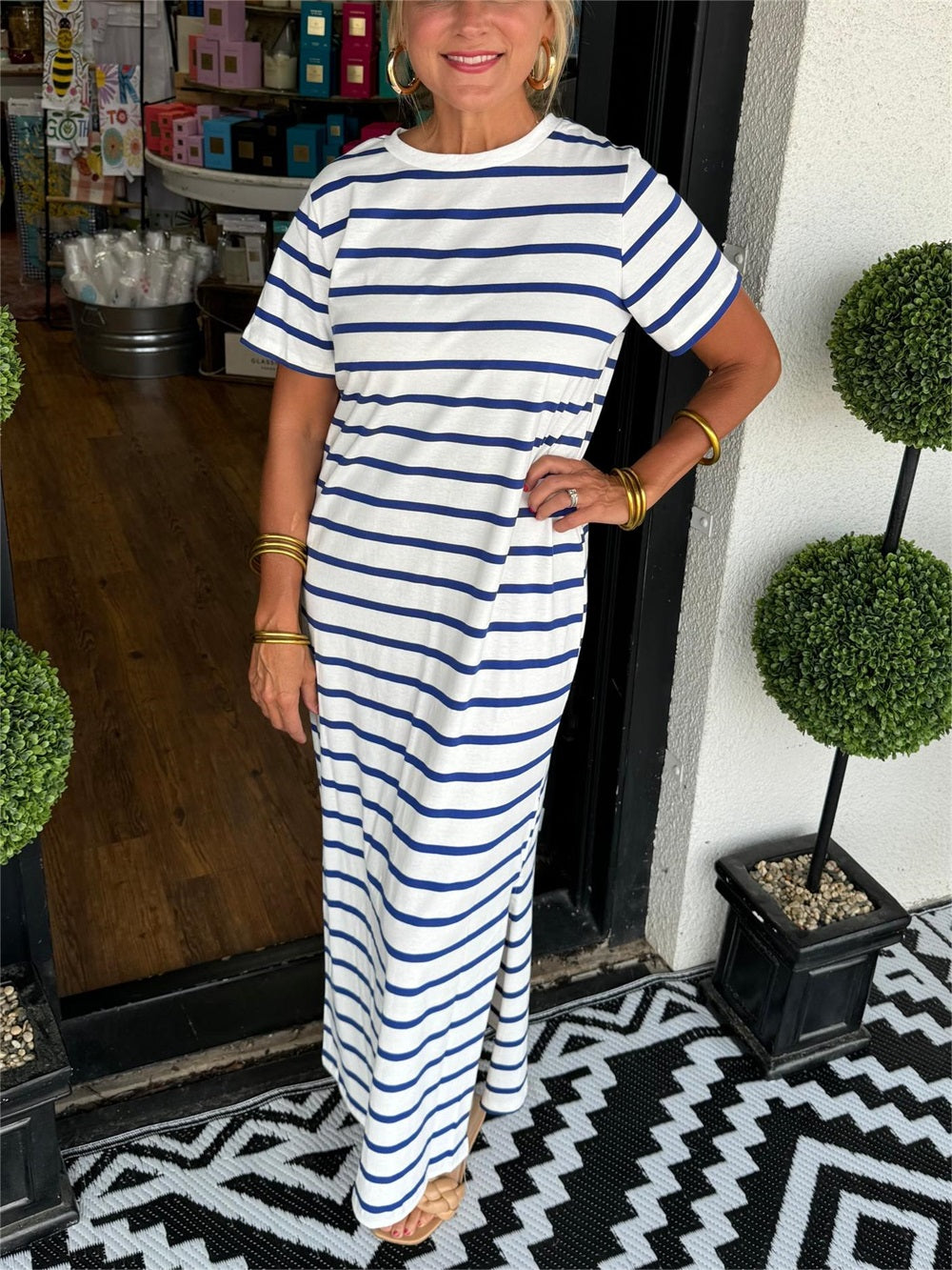 Summer Women's Striped T-Shirt Dress✨Buy 2 Free Shipping