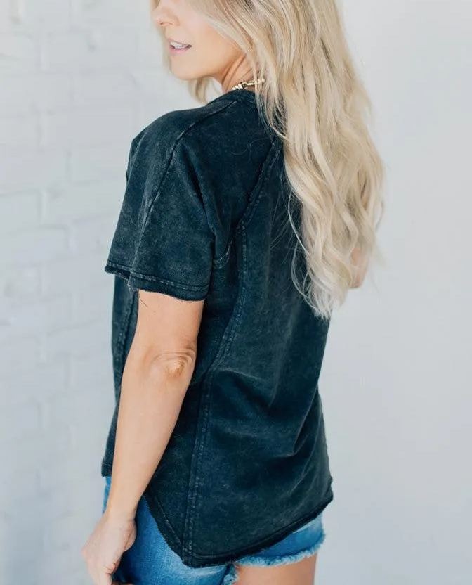 NEW Washed Button T-Shirt✨Buy 2 Free Shipping