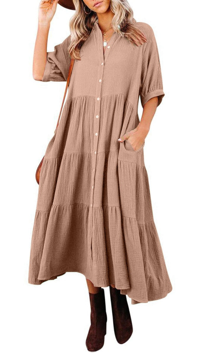 Women's Cotton Half Sleeves Casual Dress✨Buy 2 Free Shipping