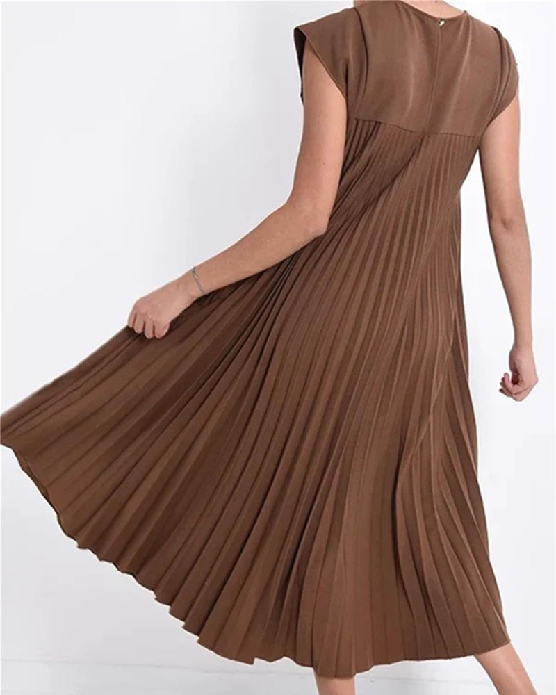 Women Pleated Simple Solid Color Dress ✨Buy 2 Free Shipping