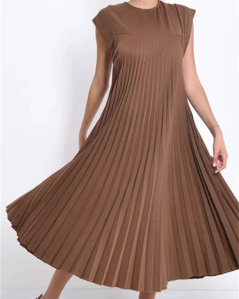 Women Pleated Simple Solid Color Dress ✨Buy 2 Free Shipping