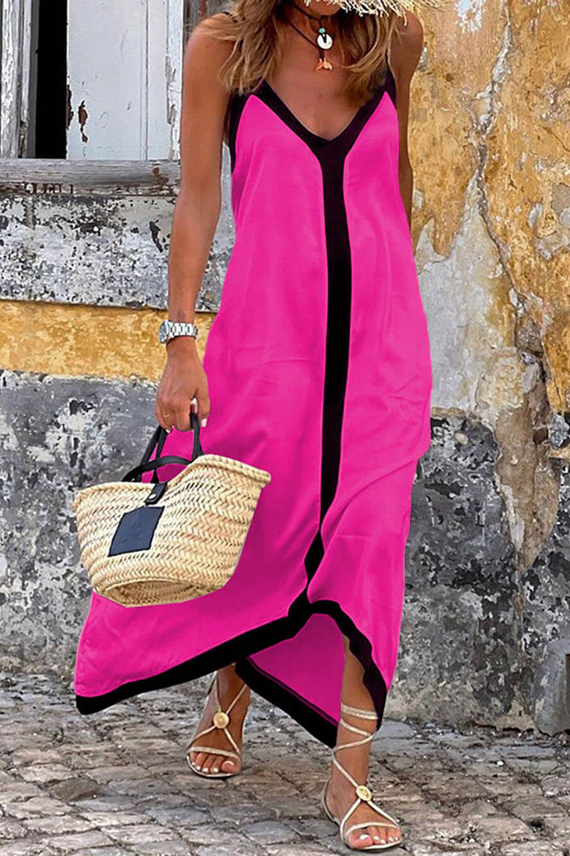 Colorblock Suspender Loose Maxi Dress ✨Buy 2 Free Shipping