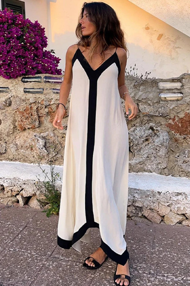 Colorblock Suspender Loose Maxi Dress ✨Buy 2 Free Shipping