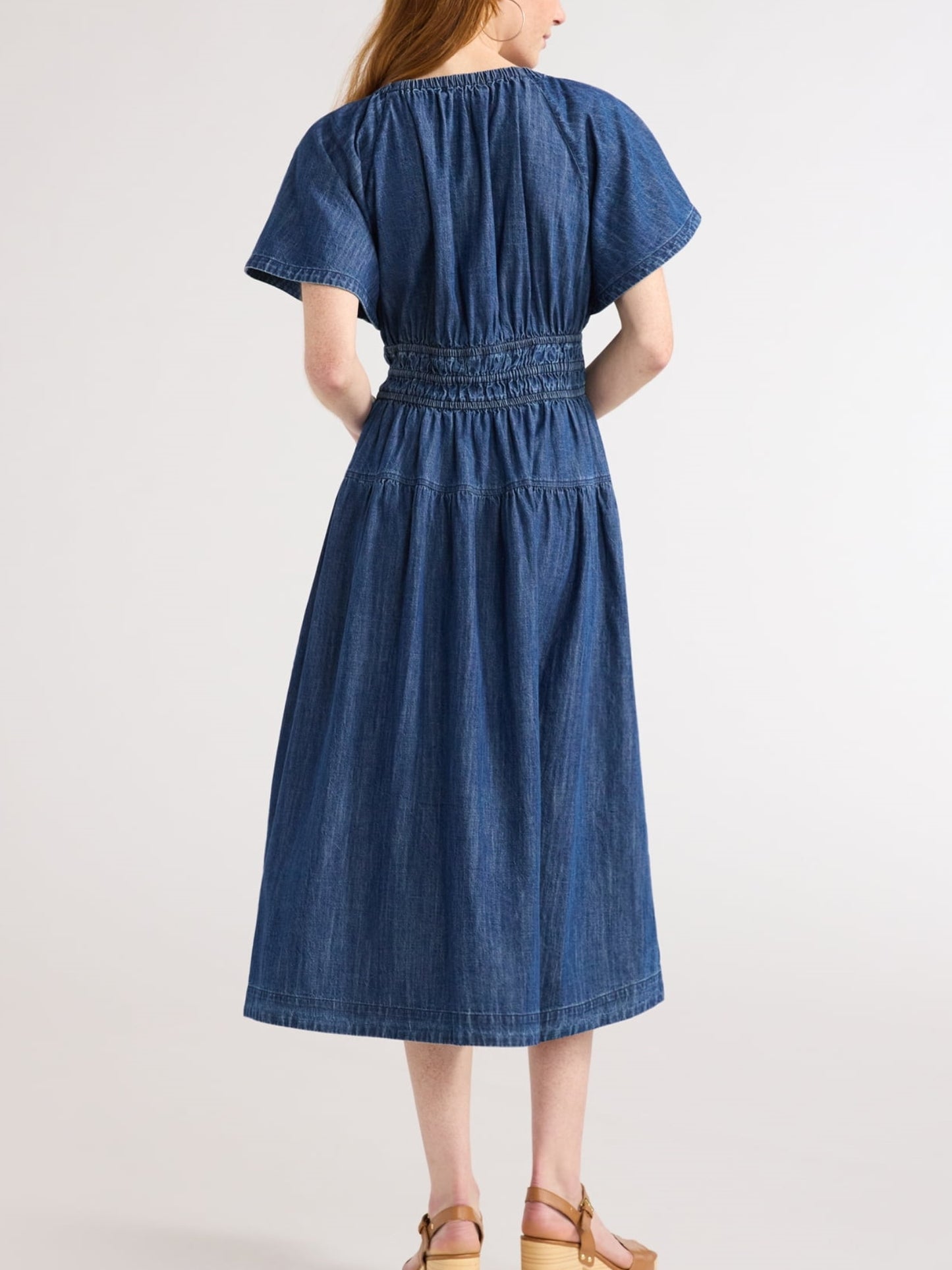 Women's Lightweight Denim Tiered Midi Dress✨Buy 2 Free Shipping