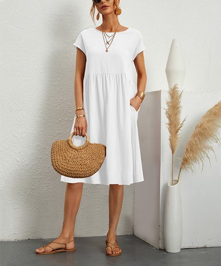 Women Short Sleeve Cotton And Linen Dress✨Buy 2 Free Shipping