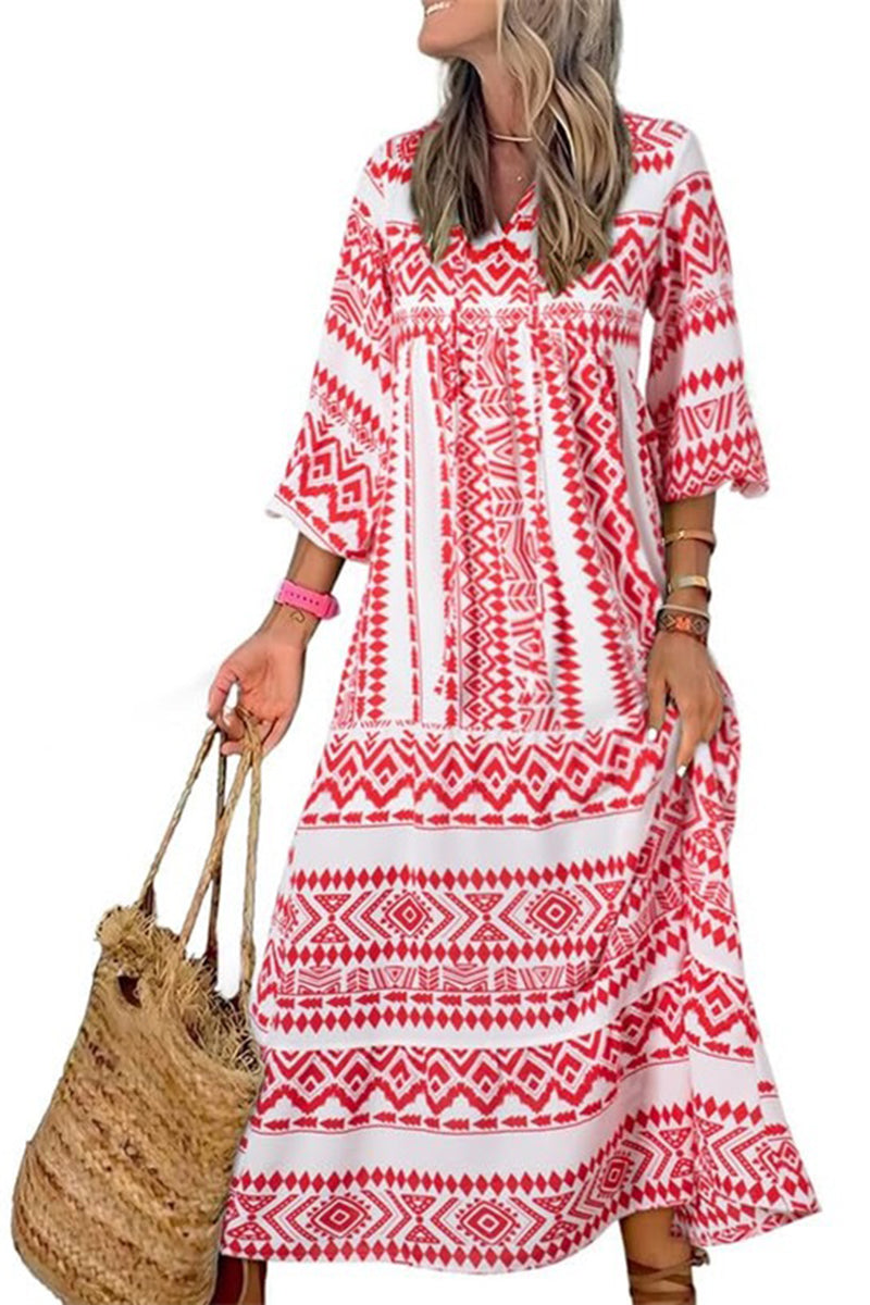 Women's Boho Puff Sleeve Maxi Dress✨Buy 2 Free Shipping