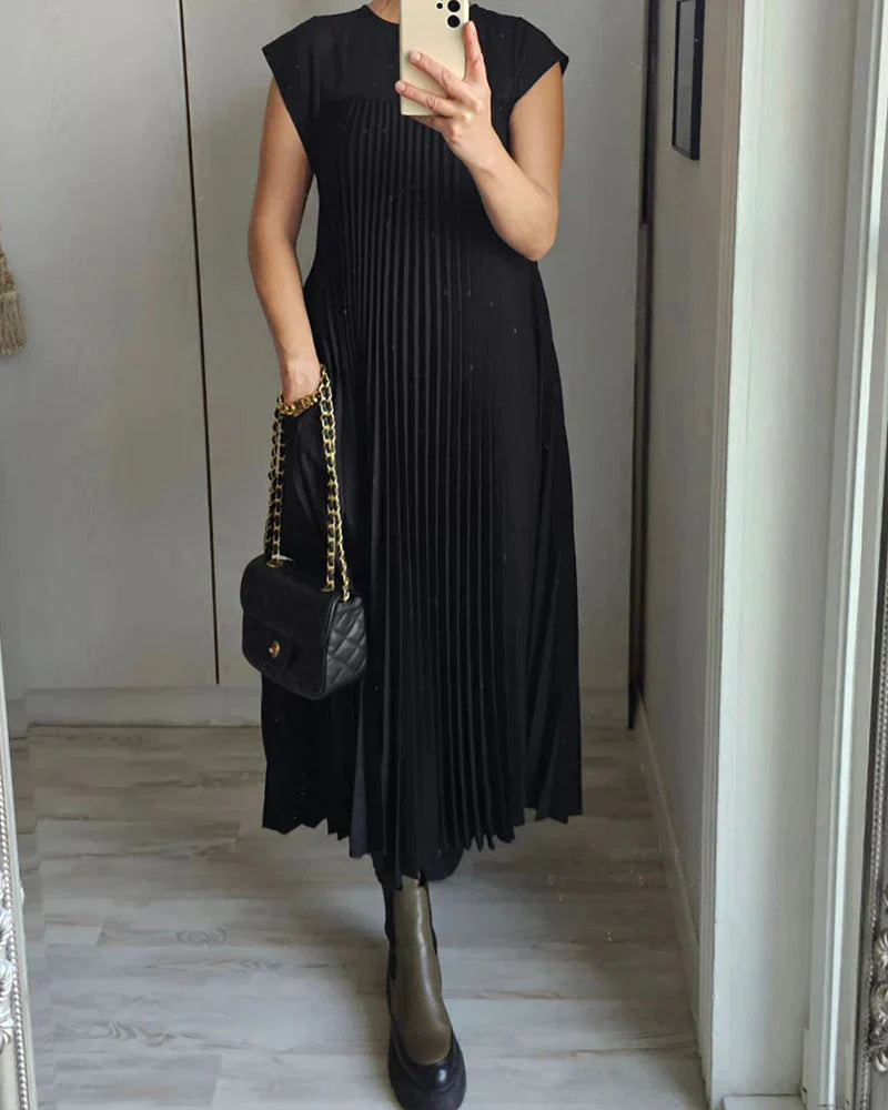 Women Pleated Simple Solid Color Dress ✨Buy 2 Free Shipping