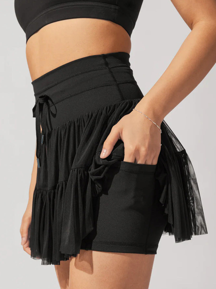 High Waist Mesh Layered Solid Color Skirt ✨Buy 2 Free Shipping