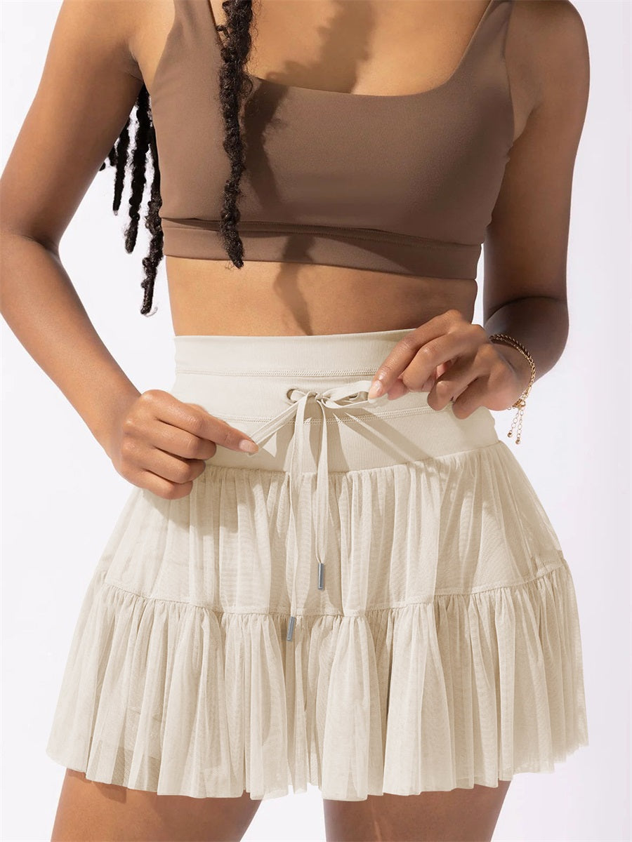 High Waist Mesh Layered Solid Color Skirt ✨Buy 2 Free Shipping