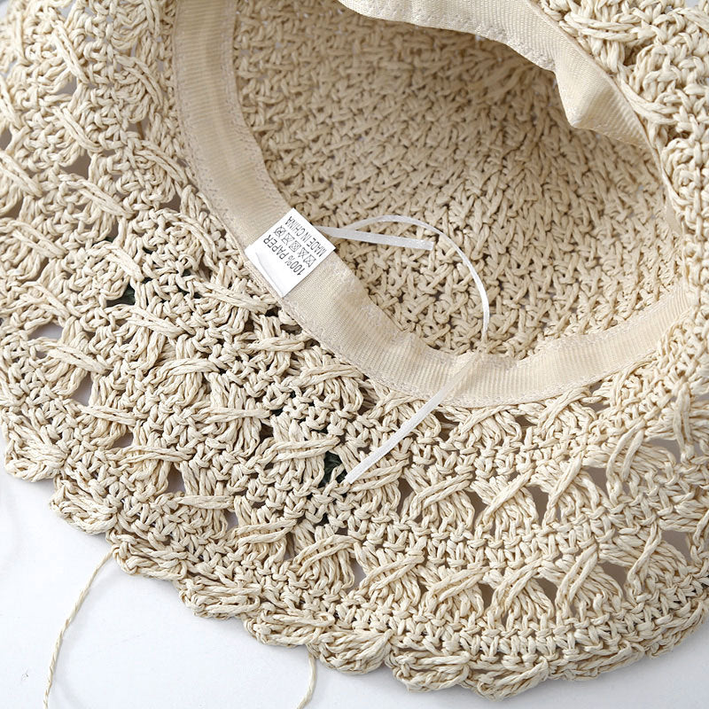 👒Elegant Crochet Straw Hat with Ruffle Detail ✨Buy 3 Free Shipping