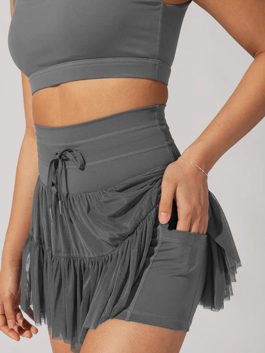 High Waist Mesh Layered Solid Color Skirt ✨Buy 2 Free Shipping