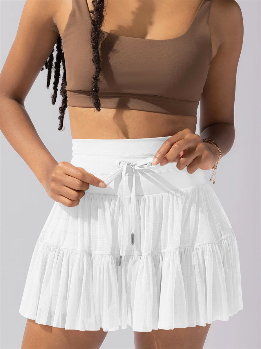 High Waist Mesh Layered Solid Color Skirt ✨Buy 2 Free Shipping