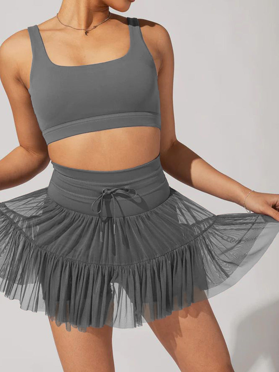 High Waist Mesh Layered Solid Color Skirt ✨Buy 2 Free Shipping