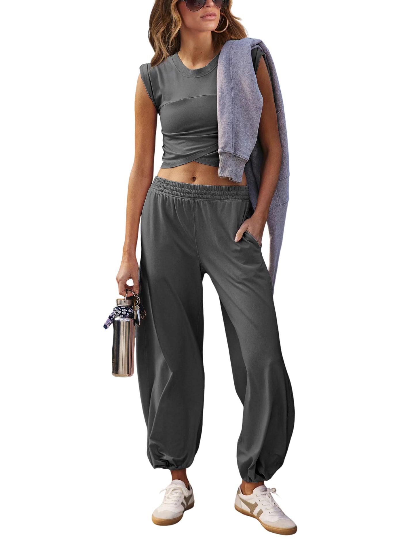 Women's Cropped Tops Sweatpants Lounge Sets✨Buy 2 Free Shipping