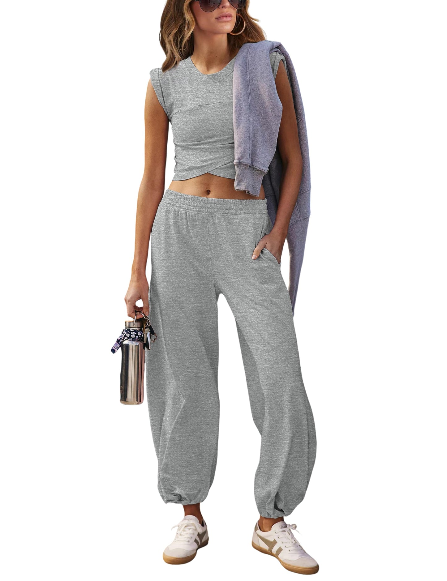 Women's Cropped Tops Sweatpants Lounge Sets✨Buy 2 Free Shipping