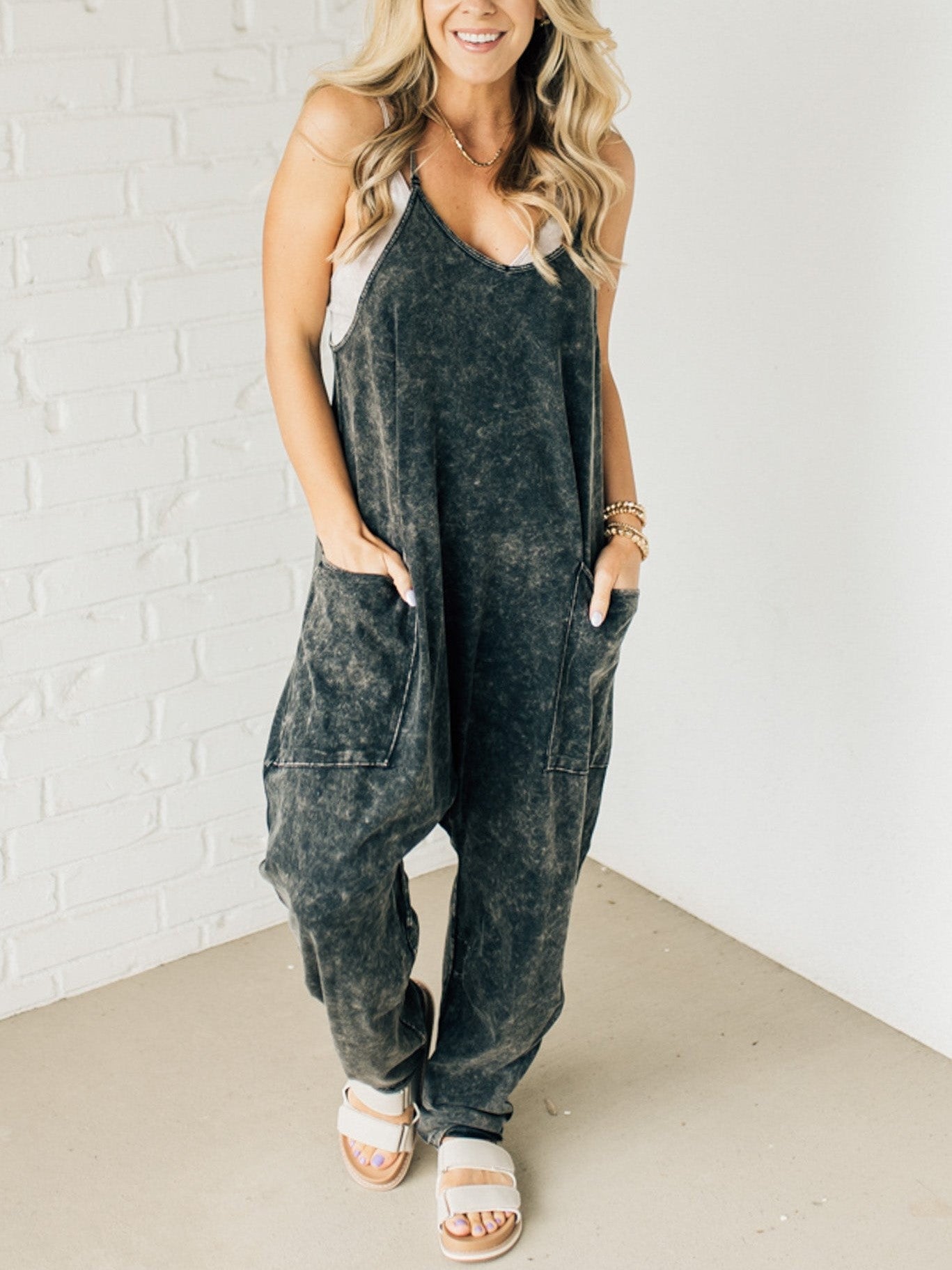 Women's Mineral Wash Jumpsuit With Pockets✨Buy 2 Free Shipping