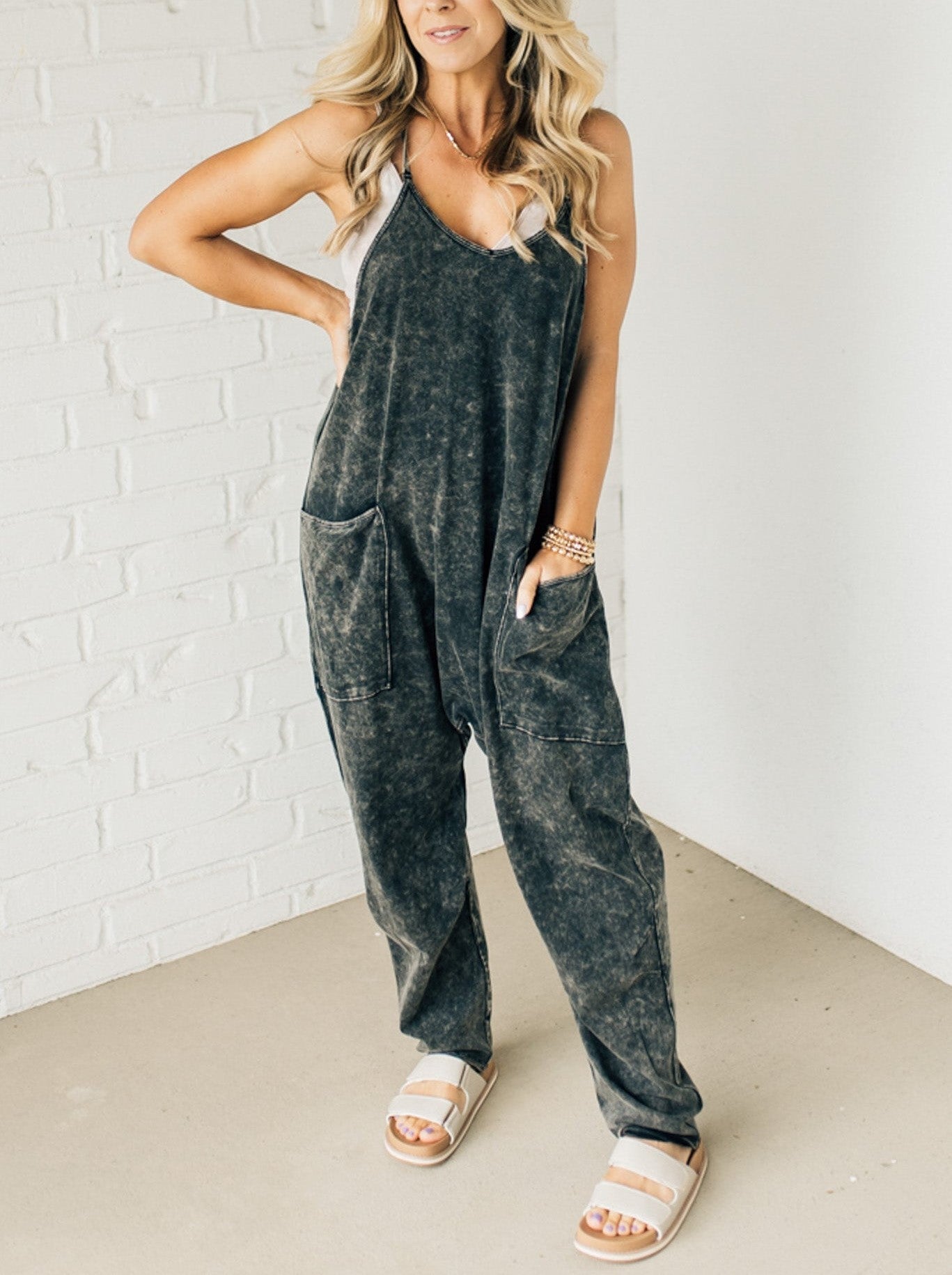 Women's Mineral Wash Jumpsuit With Pockets✨Buy 2 Free Shipping