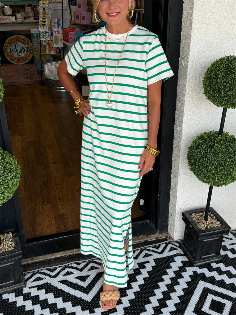 Summer Women's Striped T-Shirt Dress✨Buy 2 Free Shipping