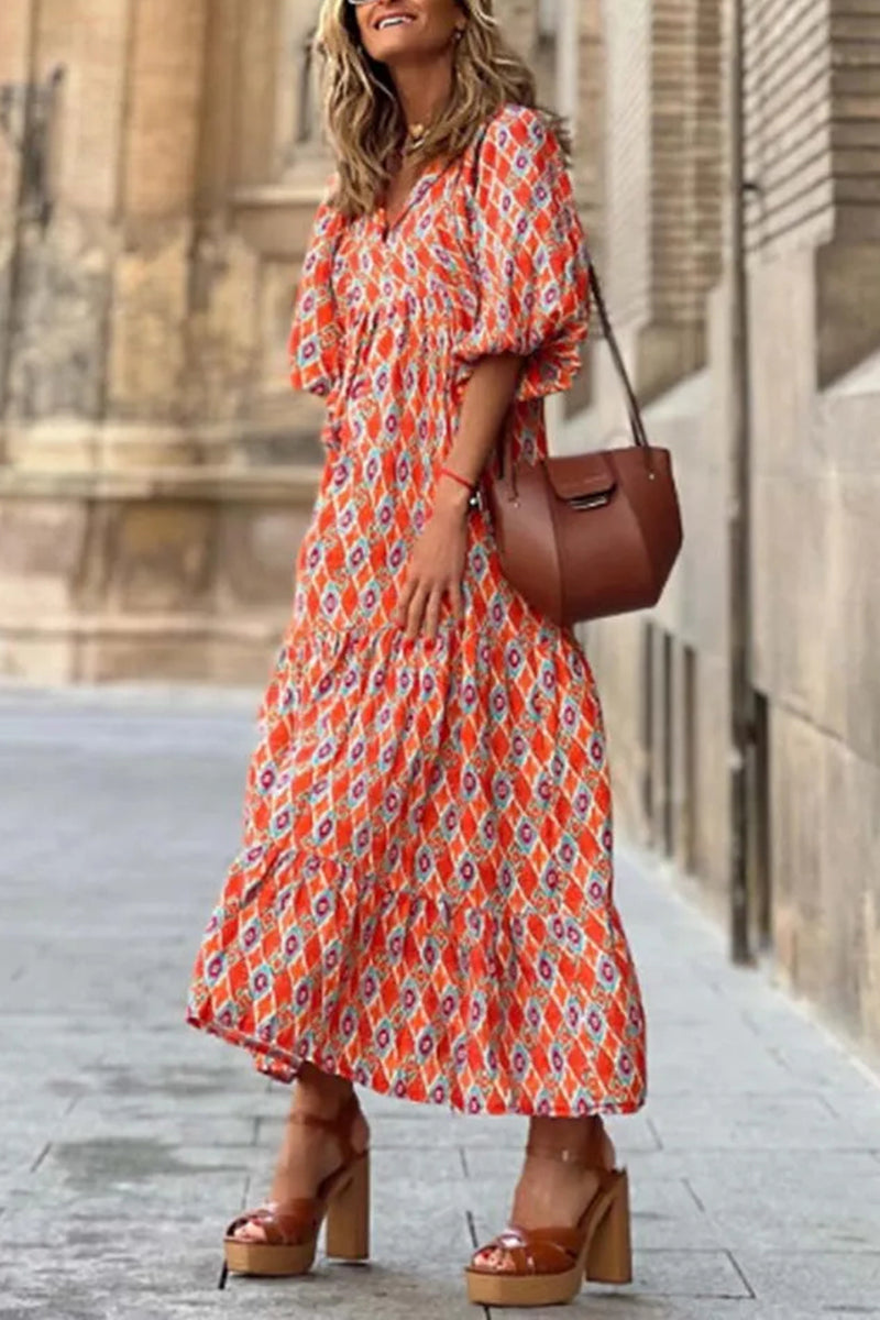 Women's Boho Puff Sleeve Maxi Dress✨Buy 2 Free Shipping